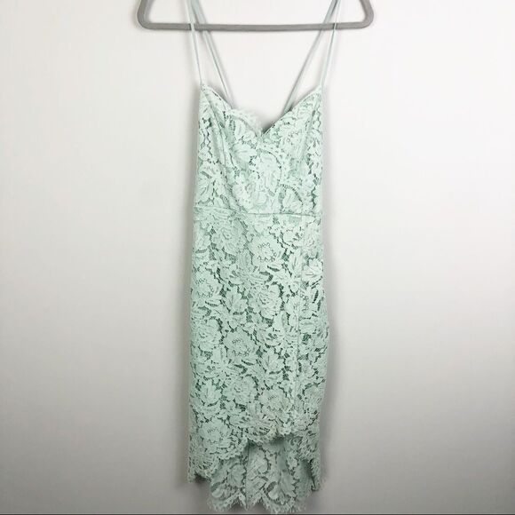 LULU’S | NEW Flirting with Desire Lace Bodycon Dress Blue Mint Women’s Size L - Picture 3 of 14